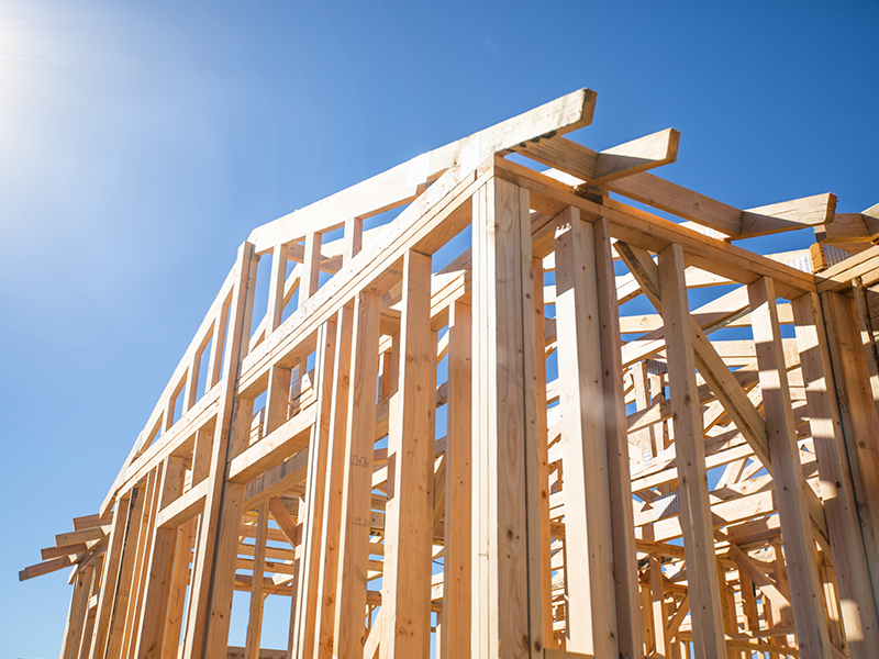 wood home framing abstract
